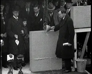 Morrison: Herbert Morrison Laying a Foundation Stone