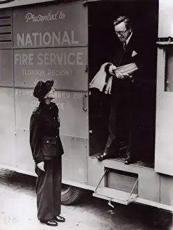 Firewoman: Herbert Morrison, mobile kitchen donation, WW2