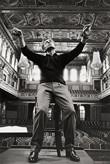 Karajan: Herbert von Karajan during a rehearsal