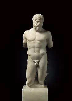 Mithology: Hercules. 5th c. BC. Roman copy. Greek art. Sculpture