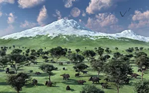 Nesmoi: A herd of Albertaceratops grazing