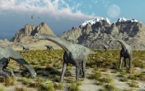 Camarasaurus: A herd of Camarasaurus sauropod dinosaurs during Earth's ?