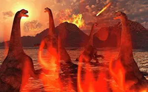 Blazing: A herd of dinosaurs struggle for survival during the end of