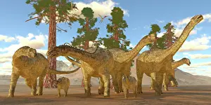 Ribeiroi: A herd of sauropod Uberabatitan dinosaurs