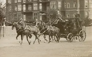 Coachmen: Heritage mail coach speeding through Folkestone