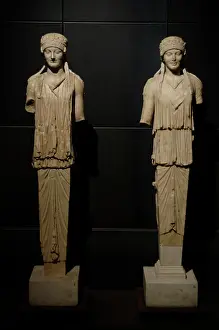 Torso: Herma of Caryatid. Pentelic marble. Archaic style. Augustan