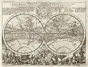 Moll: Herman Moll, World Map, 1729
