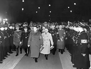 Bodyguard: Hermann Goering arrives in Vienna for a rally