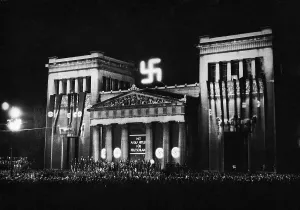 Adorned: Hermann Goering, speaking on the referendum in Munich, 1934