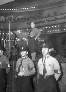 Slogan: Hermann Goering during a speech at the Sportpalast, 1931