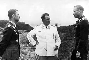 Galland: Hermann Goering with Werner Moelders and Adolf Galland, 1940