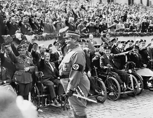 Enthusiastically: Hermann Goring at the Nuremburg Rally, 1938