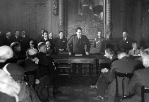 Reicheuropeana: Hermann Goring, in a speech before the representatives of t