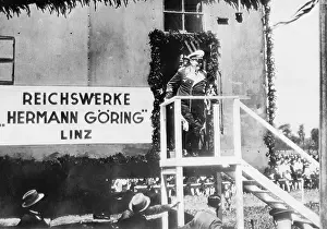Linz: Hermann Goring at the start of the constructions for the Re
