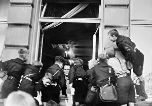 Saarbrucken: Hermann Goring is visited by Pimpfs, 1935