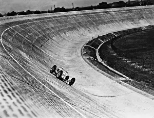 Avus: Hermann Lang on the Avus, 1937