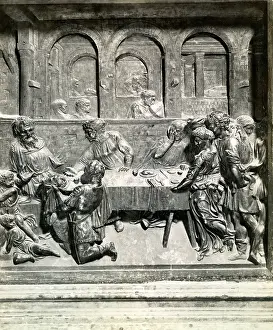 Herod: Herod's Feast, bronze relief by Donatello