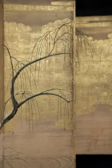 Guimet: Herons on a snowy willow tree
