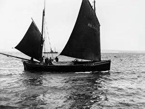 Drifter: Herring drifter in St Ives Bay, Cornwall