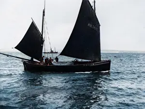 Drifter: Herring drifter in St Ives Bay, Cornwall