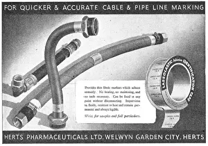 Pharmaceuticals: Herts Pharmaceuticals Cable Identification Tape 1943