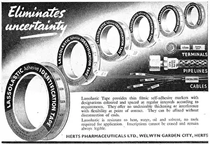 Pharmaceuticals: Herts Pharmaceuticals Lassolastic Cable Identification Tape