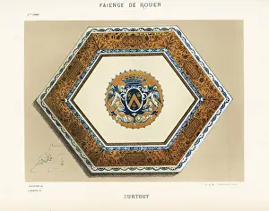 Surtout: Hexagonal surtout or centerpiece dish from Rouen