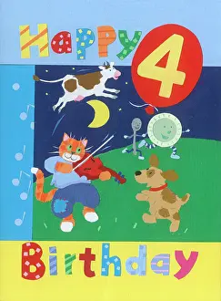 Fiddle: Hey Diddle Diddle, 4 Balloon & Happy Birthday