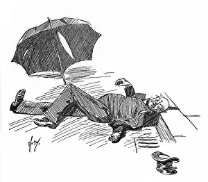 Tatty: Hic Jacet - Here Lies - drunken man collapsed in gutter