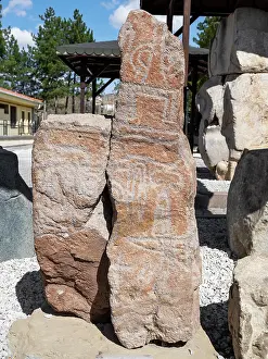 Hieroglyph: Hieroglyphics, Hattusa Musem, Hattusa, Anatolia, Turkey