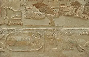 Sandstone: Hieroglyphics. Relief. From the Temple of Queen Hatshepsut