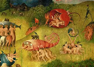 Triptych: Hieronymus Bosch. The Garden of Earthly Delights. Detail