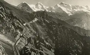Interlaken: High Alpine road with the Jungfrau in distance