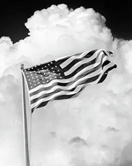 Cumulus: High Billowing Cumulus Clouds Behind Waving in