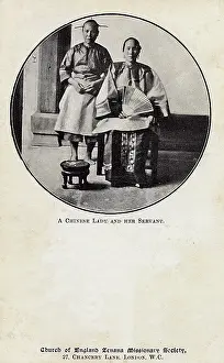 Footstool: A High Class Chinese Lady and her Servant