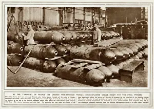 Krupps: High explosive shells ready for the final process at Creusot