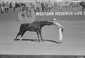 Rodeo: High school horse and his owner-trainer at the rodeo of the