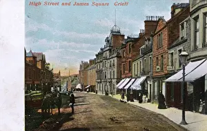Crieff: High Street and James Square, Crieff, Perthshire, Scotland