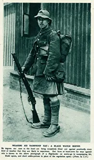Weatherproof: Highlander wearing rainproof hat 1915