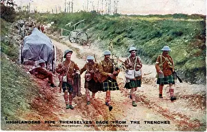 Kilt: Highlanders pipe themselves back from the trenches, WW1