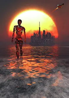 Colonization: A highly advanced futuristic Earth whose sky is