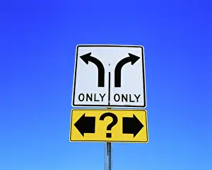 Fre002: Highway Sign with Question Mark