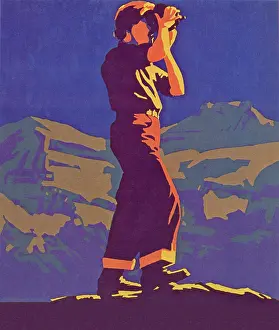 Hiker: Hiker with Binoculars