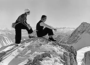 Hiker: Hikers enjoying the view, 1937