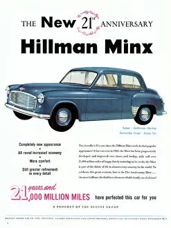 Minx: Hillman Minx car advertisement, 1953