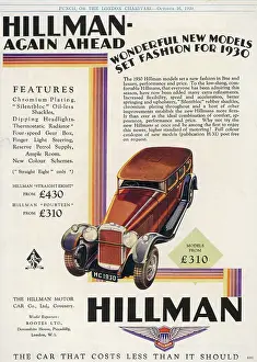 Headlights: HILLMANS FOR 1930
