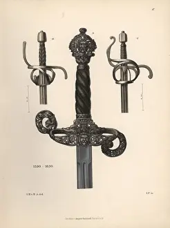 Rapiers: Hilts from three 17th century rapiers