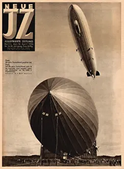 Illustrierte: Hindenburg and Graf Zeppelin airships
