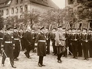 Hindenburg naval inspection, Kiel, Germany