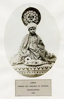 Canning: Hindu boy dressed as Krishna, Saharounpoor, India